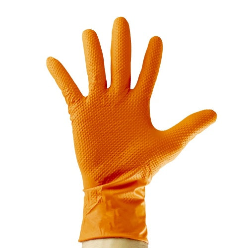 Guantes nitrilo diamantado naranja 100U