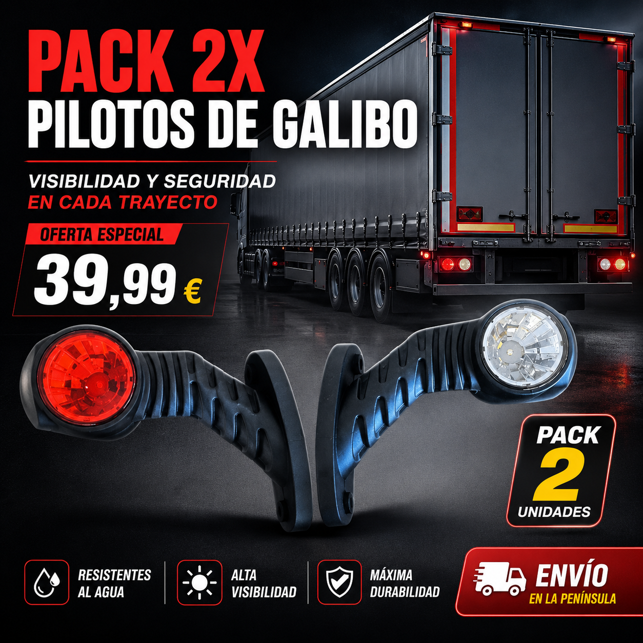 PACK 2x Piloto galibo LED 45º